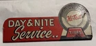 1950's MARX DAY NITE HI TEST GAS SERVICE STATION PLAYSET TIN ROOF SIGN TOY PART