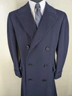 Oxxford Vintage 100% Camel Hair  Blue  Top Coat With Flaw Fit  US Size 44 L-46L