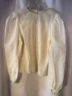 NWT Worthington Cream Blouse/Top Sheer Sleeves Gathered Bodice Size Large ￼