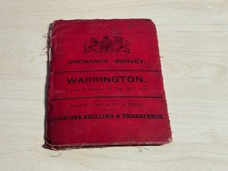 Antique (1900) Ordnance Survey Map Warrington 1 Mile to an Inch Paper