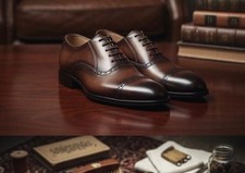 Men's Handmade Genuine Brown Leather Oxford Lace Up Wingtip Formal Dress Shoes