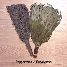 Set of 2 peppermint / eucalyptus sauna brooms Whisk Broom Venik accessories /