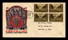 DR JIM STAMPS US COVER WWII ARMY FDC SCOTT 934 BLOCK OF 4 STAEHLE CACHET