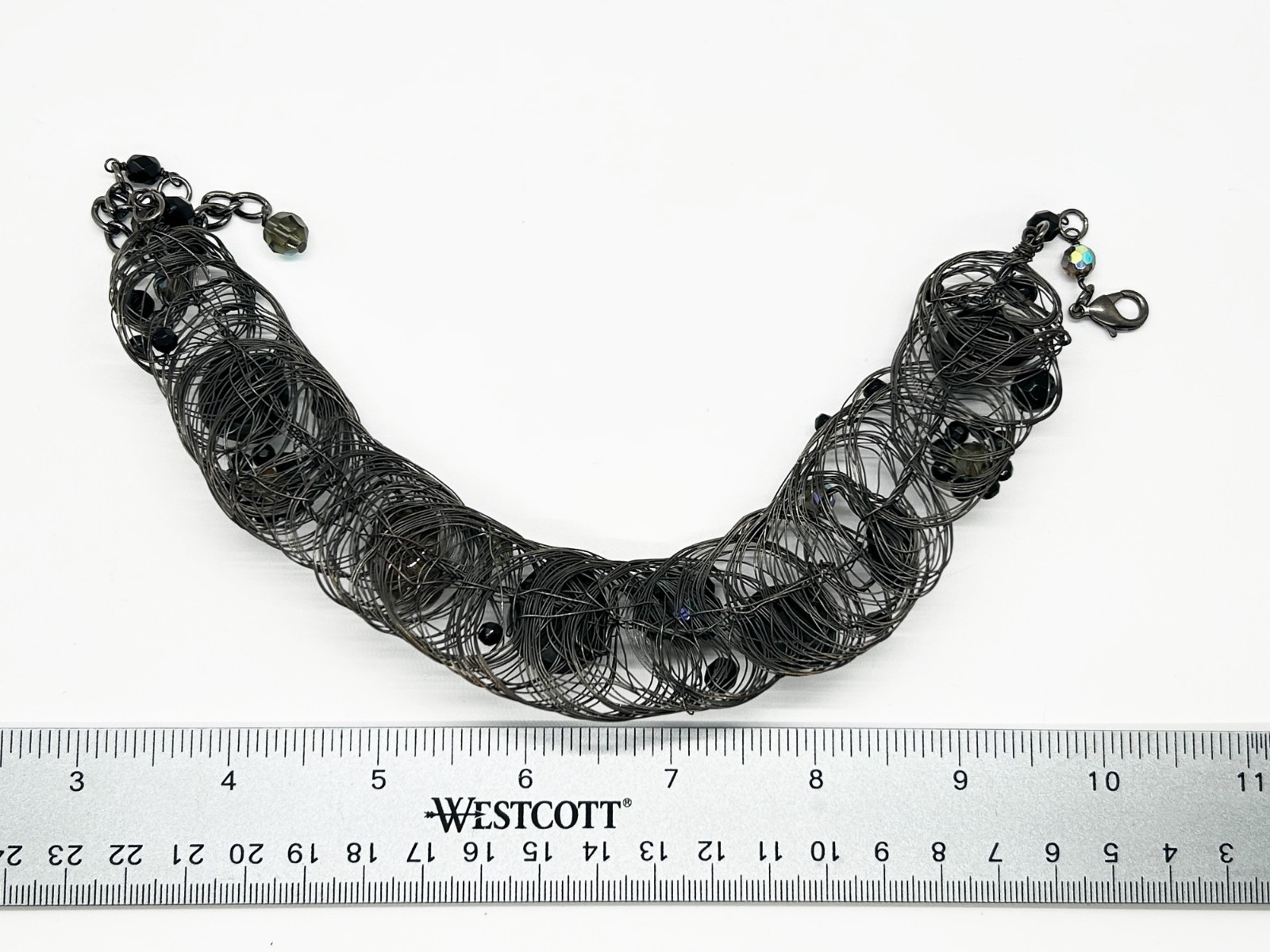 Handcrafted  Midnight Black Statement  Wire Neckl… - image 4