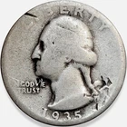 1935-S Washington Silver Quarter 25C * Damage 1935S #12