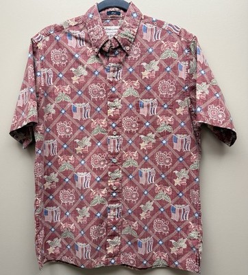 Reyn Spooner x Dietrich Varez Patriotic Commemorative Flags Hawaiian Shirt S