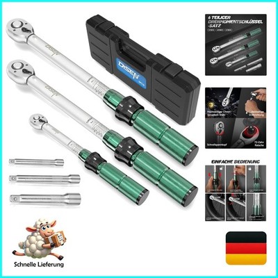 6-tlg Drehmomentschlüssel-Set Disen 1/4, 3/8, 1/2 Zoll mit Kalibrierzertifika...
