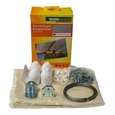 Windhager Sonnensegel Seilspanntechnik 270x140 cremeweiß 10868 wasserabweisend