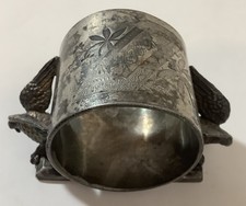 Rodgers Smith Silver Plated Napkin Ring Holder Decor ~Initials AHB Vintage