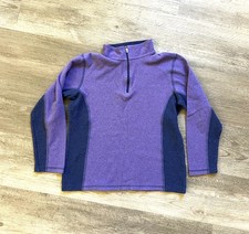 Ll Bean Kids Blue Fleece Sweater Pullover Quarter Zip Size Medium 10-12 So Cozy
