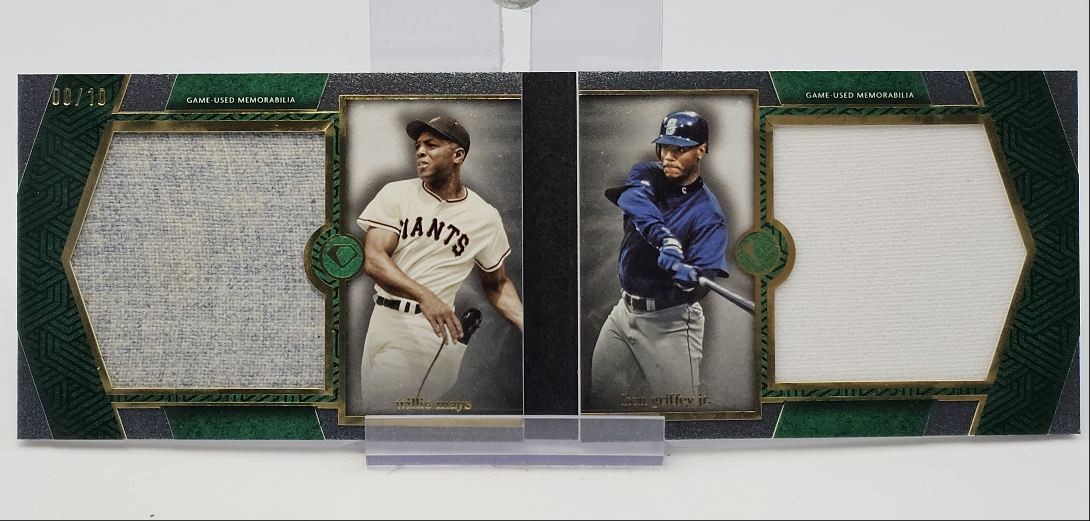 KEN GRIFFEY JR. WILLIE MAYS 2024 TOPPS DIAMOND ICONS DUAL PATCH /10 Q0004