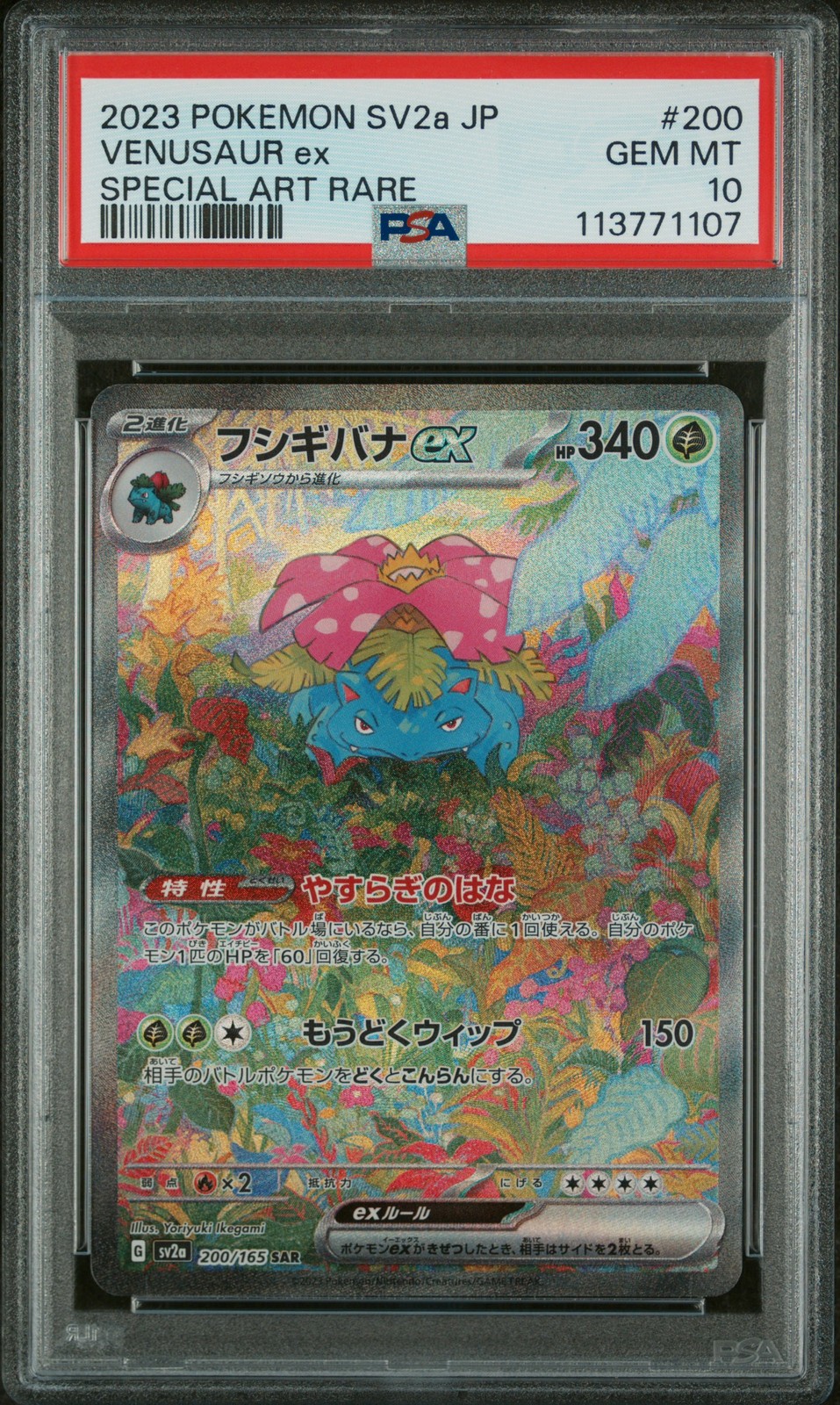 2023 POKEMON JPN SV2A-POKEMON 151 SPECIAL ART RARE #200 VENUSAUR EX PSA 10