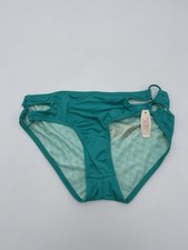 Victoria  s Secret Bikini Bottoms Size Medium Teal Green High Cut Briefs Swim NWT