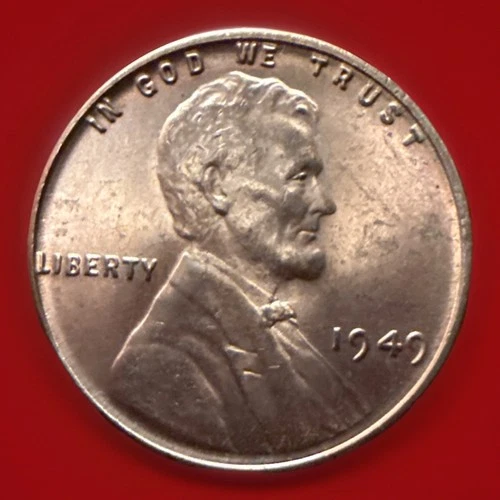 1949-P Red Gem BU Lincoln Wheat Cent Sold As Pictured FAST SHIPPING 773