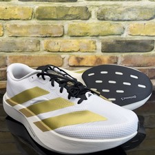 Mens Size 10 - Adidas Adizero EVO SL Woven Running Shoes White Gold JQ4441