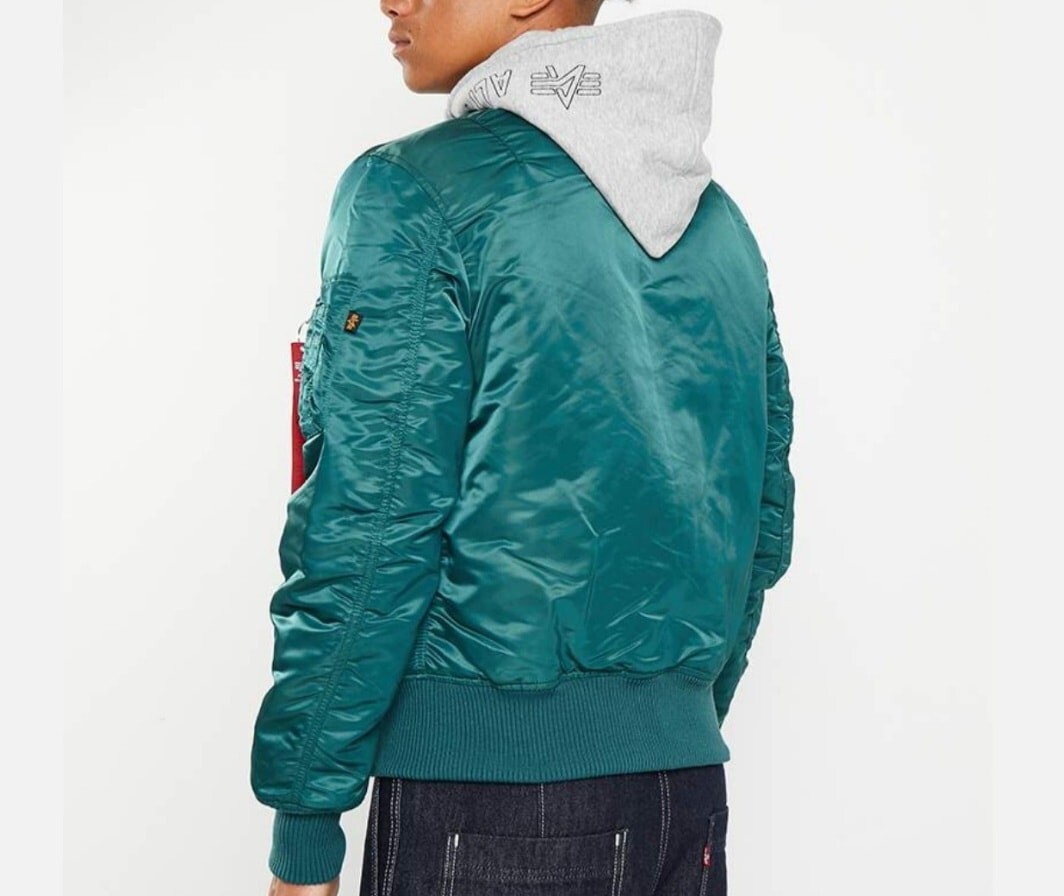Alpha Industries MA1 Bomber Jacket with Detachable Hoodie