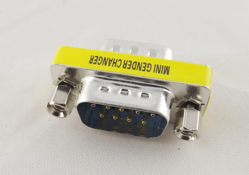 Mini Gender Changer Convertor DB9 RS232 9 Pin Male To Male M/M Adapter Connector - Image 2 of 4