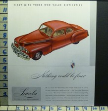 1946 Lincoln Car Ford Motor Engine Sport Travel Ad C36