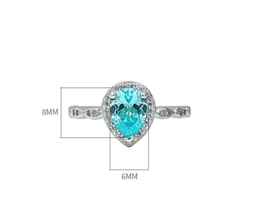 1.5ct Luxury Teardrop Lab Grown Aquamarine Ring in 18K Gold Vermeil Vintage - Picture 12 of 14