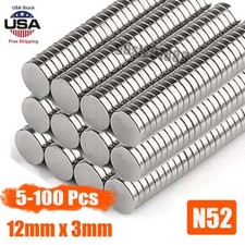 Neodymium Magnets N52 Disc Round Super Strong Rare Earth 12mm X 3mm Refrigerator