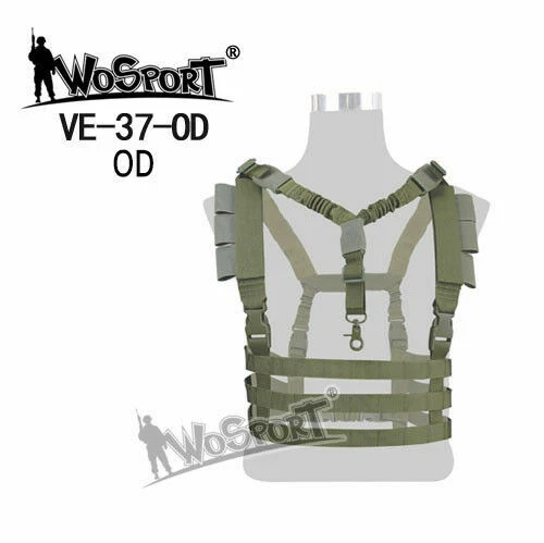 WorSporT VE-37 Tactical Hunting Paintball Molle Chest Rig Hanging Vest w/ Sling - Picture 6 of 11