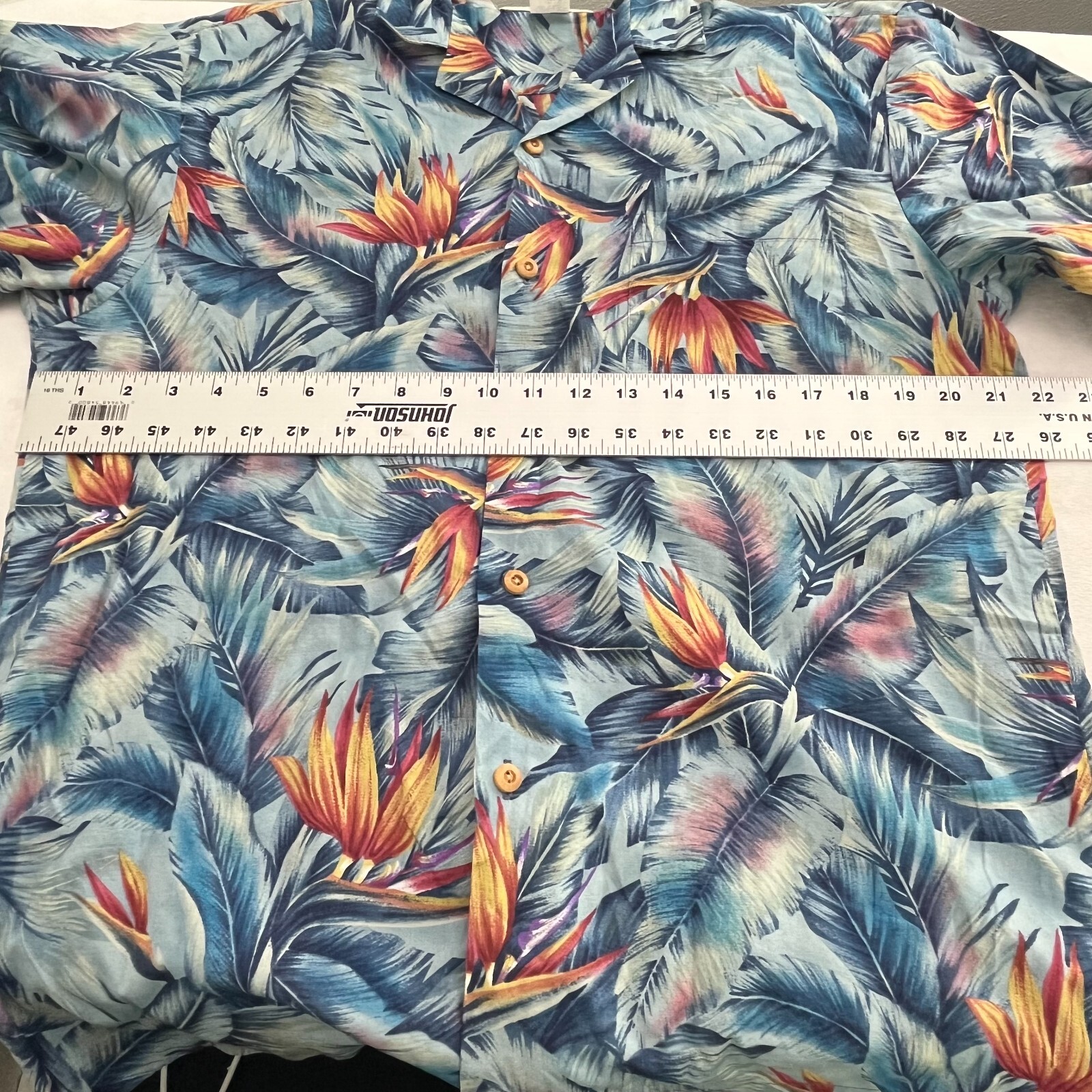 Paradise Found Mens Cotton Lawn Floral Print Hawaiian Button Up Shirt Medium