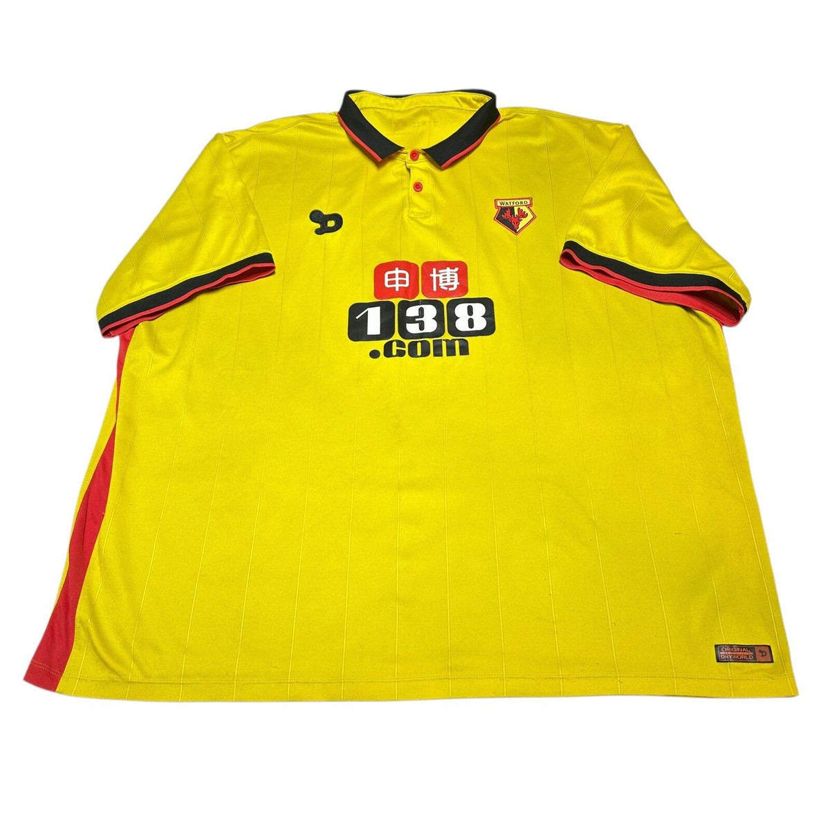 Watford Home Football Shirt 2016/17 Adults XXL Dryworld Used UK