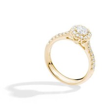 Anello Recarlo Anniversary R01SC018G/G055 Ring Solitario Halo Diamanti Pavè 0,55
