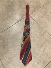 Vintage 1940s Art Deco multi colored stripes necktie