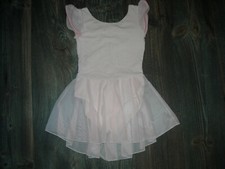 Mdnmd Girls 130 Pink Ballt Leotard Skirt EUC Ruffle Sleeve