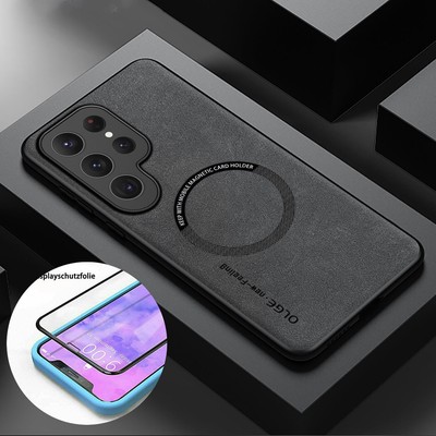 Hülle für Samsung S23 S24 S25 Ultra FE A55 A16 Schutz Magnetic Lederhülle Case