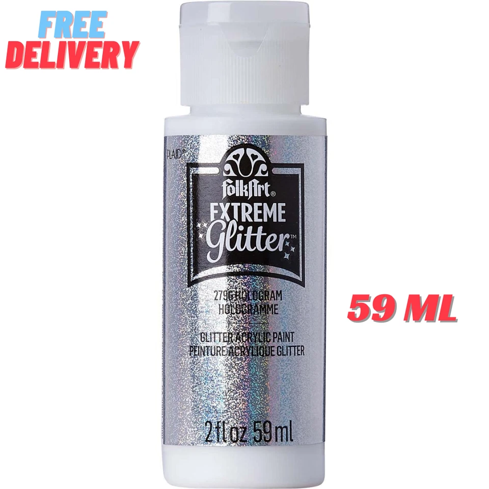 Pintura acrílica Extreme Glitter en holograma de colores surtidos (2 oz) - PAQUETE DE 2 Foto 4 de 4