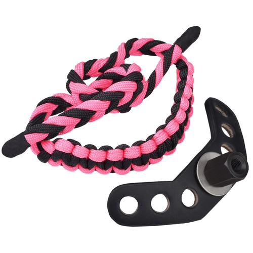 Fiocco Paracord Polso Imbracatura Rosa e Nero Colorato Durevole per Fiocchi Composti NUOVO - Foto 2 di 11