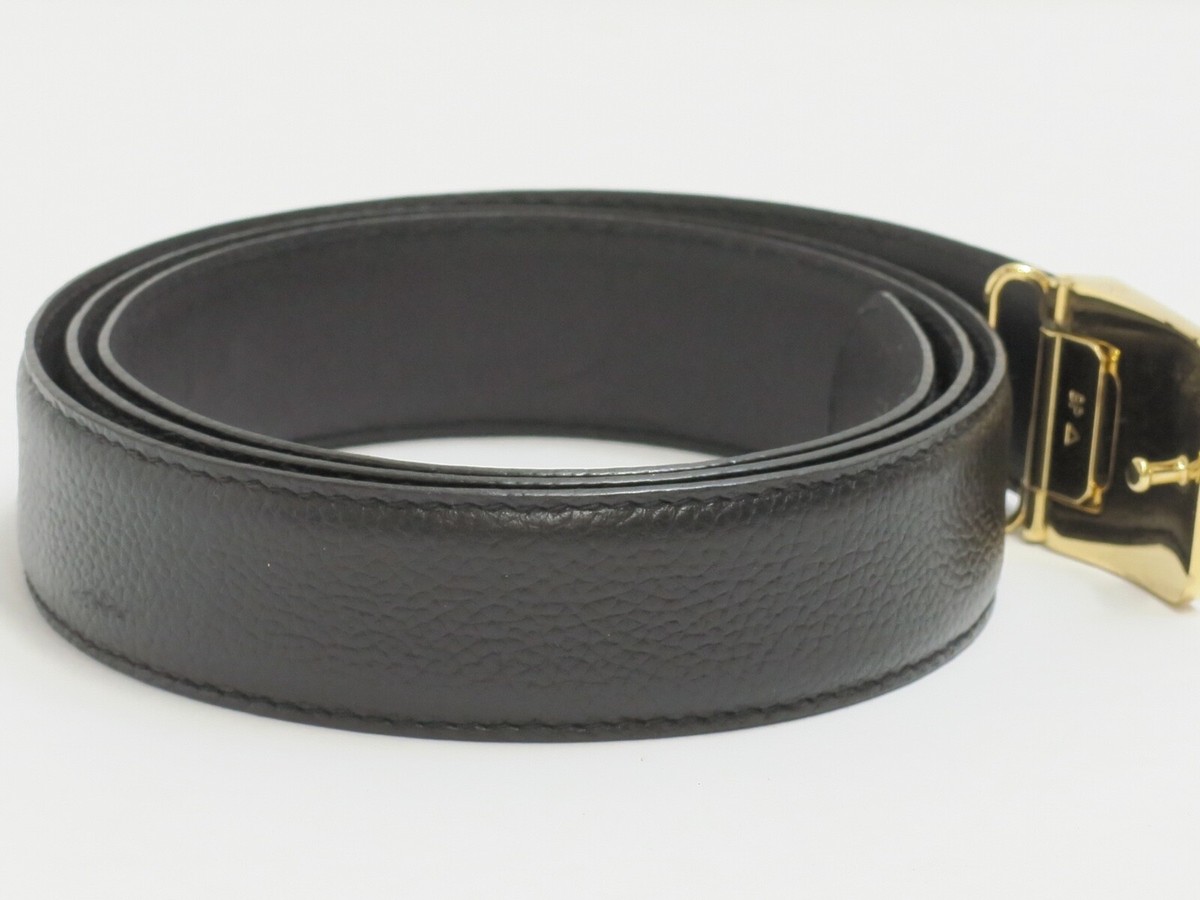 Auth dunhill Mens Leather Belt Black 40/100 Square Buckle  display picture 2
