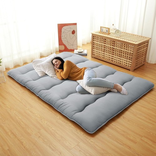 Foldable Japanese Floor Mattress Twin/Full/Queen Roll Up Mattress Sleeping Pad - Picture 5 of 25