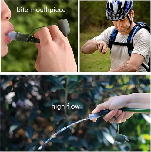 Trinkblase 2L BPA-frei für Camping Radfahren Laufen, Military Green - Bild 6 von 7