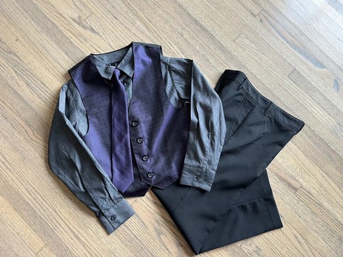 Young Kings Steve Harvey Purple 4 Piece Suit size 8