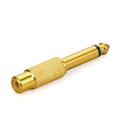 50pcs RCA Phono Female Jack to Male 6.3mm RF Adapter Converter Plug Goldplated - Picture 2 of 3