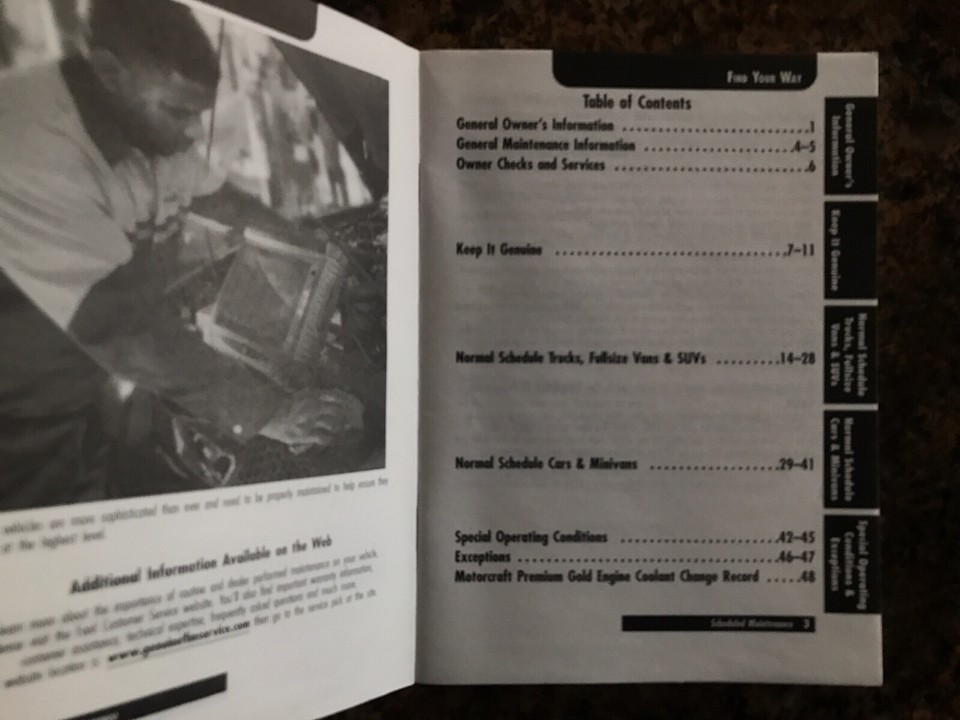 2005 Lincoln Scheduled Maintenance Guide Part Of Owners Manual