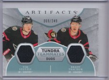 2023-24 UD Artifacts Tundra Teammates Duos Jerseys Stutzle / Tkachuk /249 Ottawa
