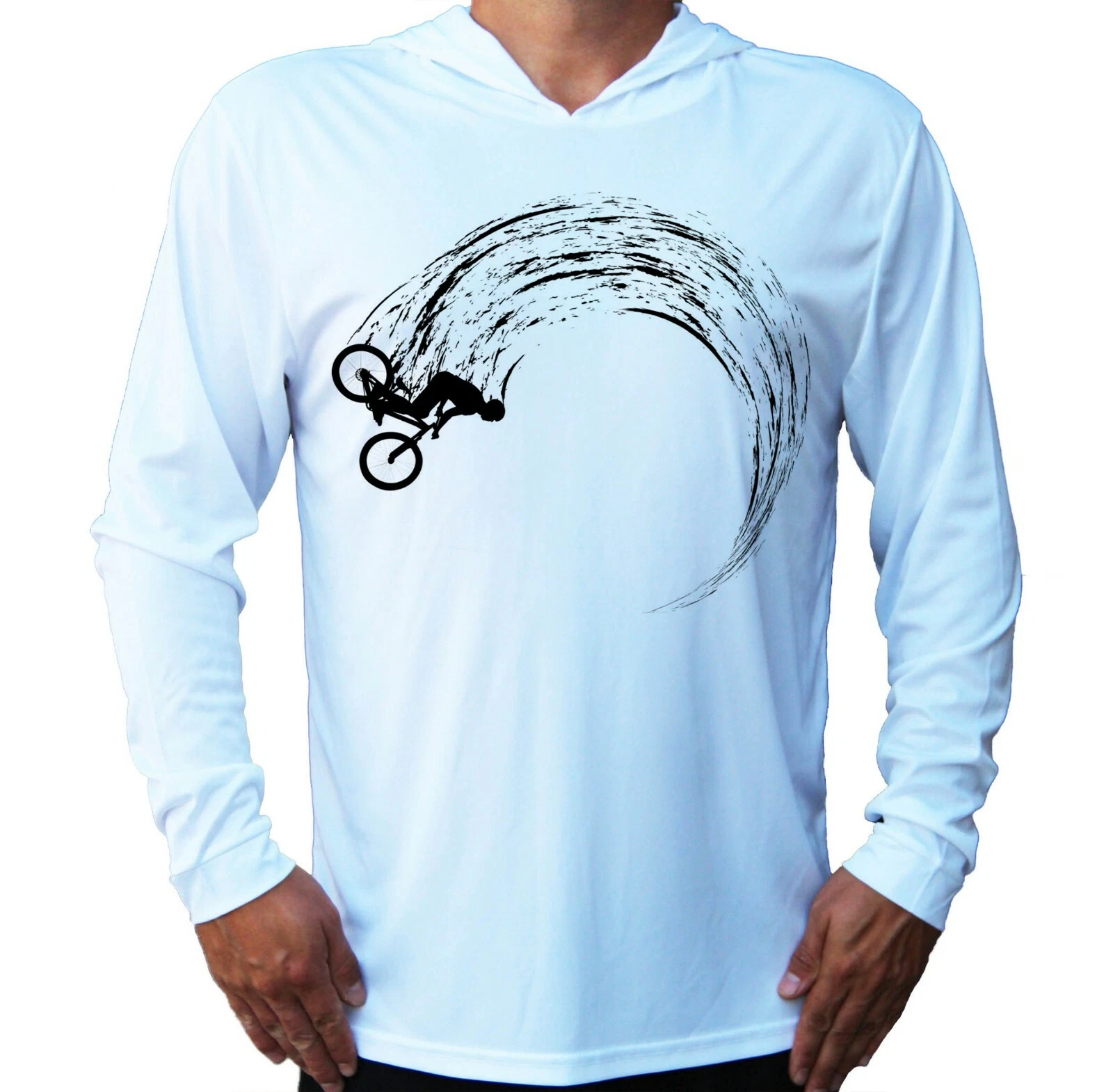 Extreme Mountain Bike Biking Sun UV Protected UPF 50 Long Sleeve Sport Hood