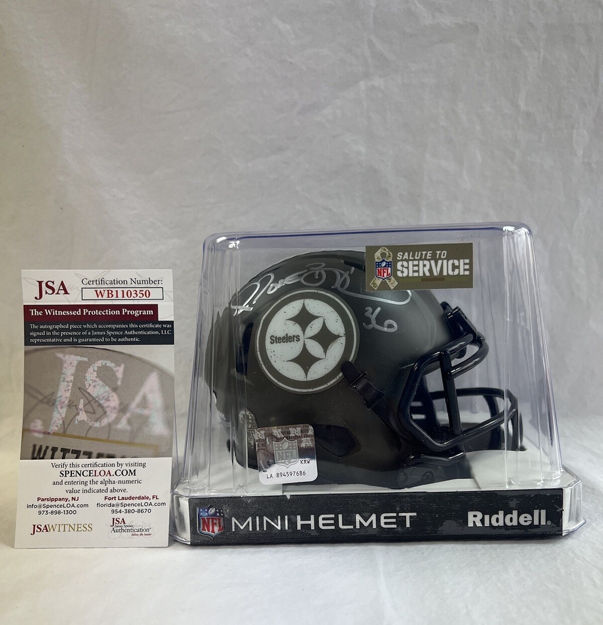 Jerome Abram Bettis Sr. the Bus Autographed Signed Pittsburgh Steelers Jerome Bettis "the Bus" Mini Helmet JSA COA 