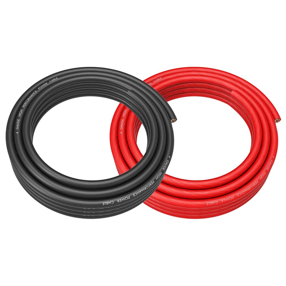 4 Gauge 25Ft Black and 25Ft RED Car Audio Power Ground Soft Touch Wire Cable eBay