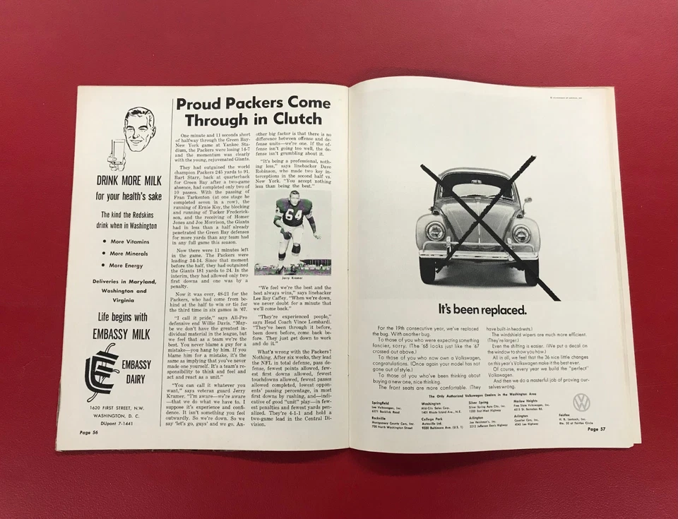 1967 Washington Redskins Vs. Baltimore Colts Souvenir Program VINTAGE! - Image 3 of 3