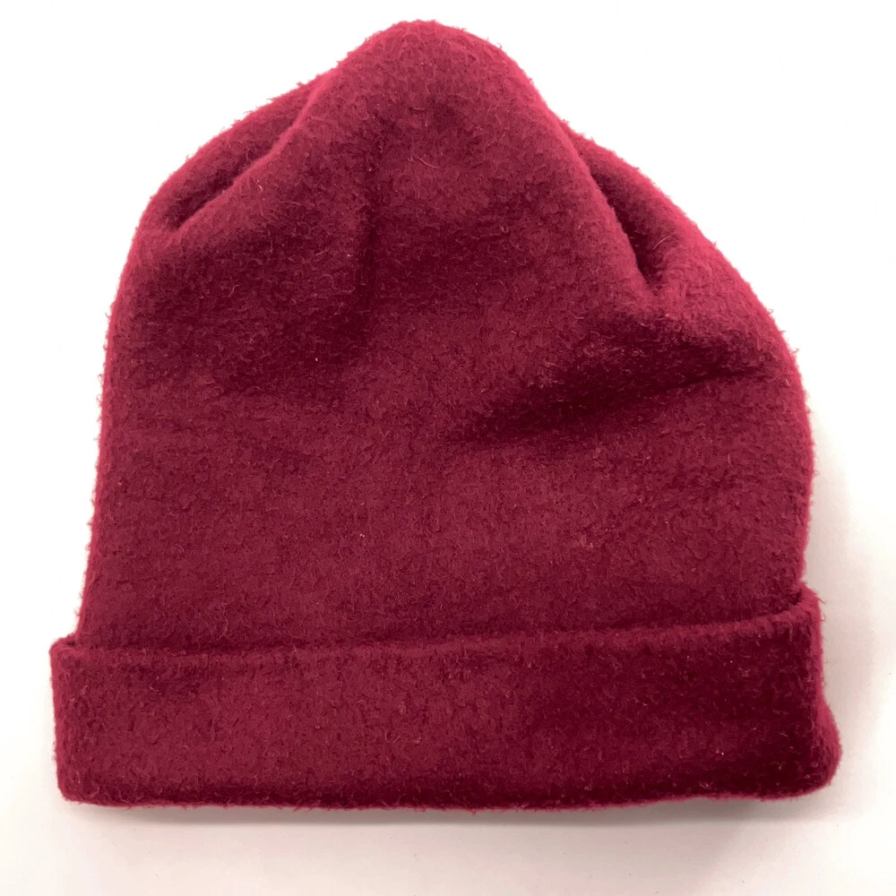 Vintage Maureen Of The Mews Round Shape Top Winter Fleece Hat Burgundy