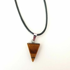 Yoga Triangle Chakra Necklace Quartz Reiki Crystal Healing Point Cut Pendant UK