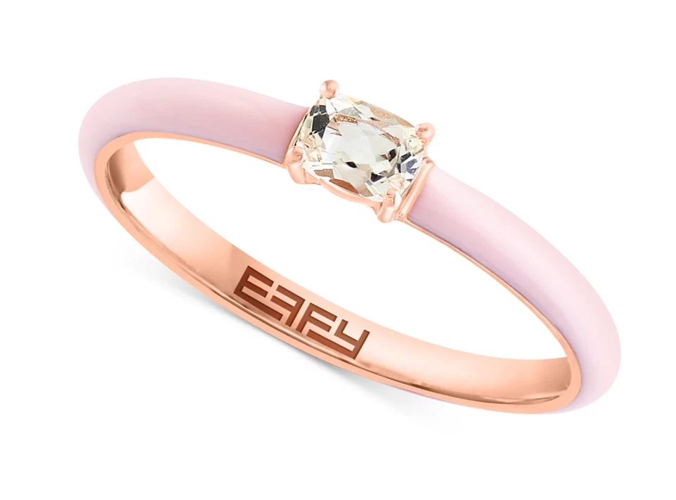 Morganita Colección BN EFFY (1/5 ct. t.w.) Anillo solitario esmaltado y talla US 7 Foto 2 de 4