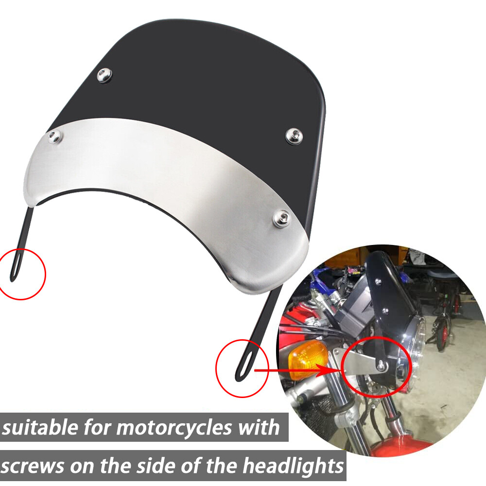 Motorcycle Windshield 5-7'' Headlight Windscreen Wind Deflector for Hunter 350