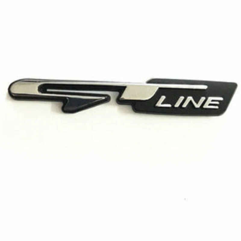 2X Metal GT LINE GTLine Fender Badge Chrome Black Emblem for Optima Peugeot - Image 3 of 3