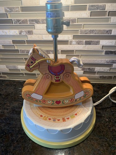 Fisher Price Rocking Horse Nursery Lamp Light Vtg 1984 Works  No Shade